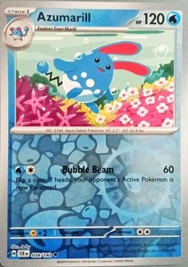 Azumarill Stellar Crown Pokémon TCG 034/142 Reverse Holo Uncommon ࿊ - Picture 1 of 2