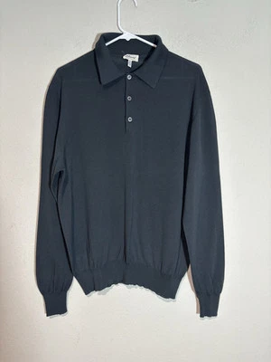 Brioni Gray Polo Sweater 100% Extra Fine Wool Long Sleeve Italy Men’s Size 52 L - Image 1 of 4
