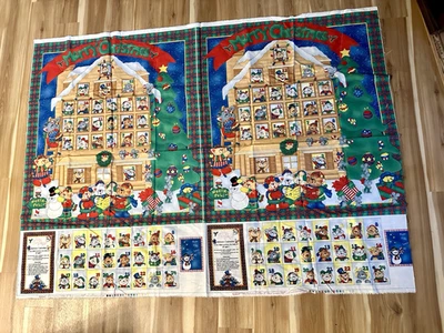Christmas Fabric Panel DIY Advent Calendar Kid Stuff Jolly Hollydays Cotton - Image 1 of 4