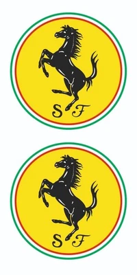 Pegatina Ferrari 2x6 cm pegatina logotipo tuning impermeable protección térmica resistente a la intemperie - Imagen 1 de 2