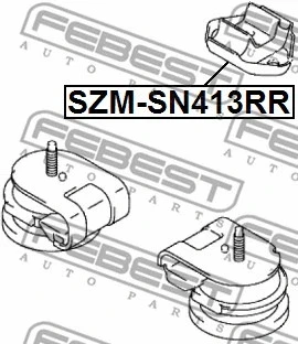 Montaje de motor trasero FEBEST 1990-1995 Suzuki Samurai SZM-SN413RR Foto 1 de 2