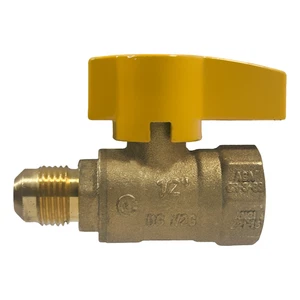 10 Pieces XFITTING 3/8" Flare x 1/2" IPS Gas Ball Valve, Lead Free Brass - Picture 1 of 8