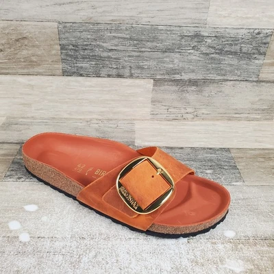 Sandalias Birkenstock Madrid con hebilla grande para mujer talla 11 naranja quemado estrecho  Foto 1 de 4