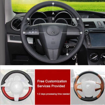 Custom made PU Leather Steering Wheel Cover Stitch on Wrap For Mazda CX-7 10-16 Foto 1 de 4
