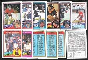 1984-85 OPC O PEE CHEE NHL HOCKEY CARD 265-396 & CONTEST INSERT WRAPPER SEE LIST