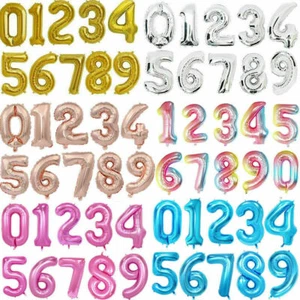 Giant Foil Number Balloons letter Air Helium Birthday Age Party Wedding 14" 34" - Picture 1 of 8