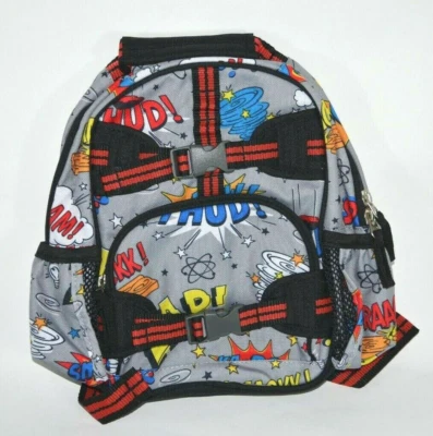 Mini Mochila Pottery Barn Kids Mackenzie Gris Cómic Palabra Preescolar PreK SIN MONO Foto 1 de 4