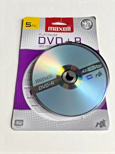 Maxell Platinum 639031 4.7GB 120-Minute RW DVD+Rs 5 Pack New-Open Box - Picture 1 of 4