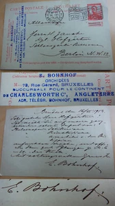 Orchideen-Züchter Ernst BOHNHOF (1849-1931): PK BRÜSSEL 1913 → Hofgörtner JANCKE - Bild 1 von 6