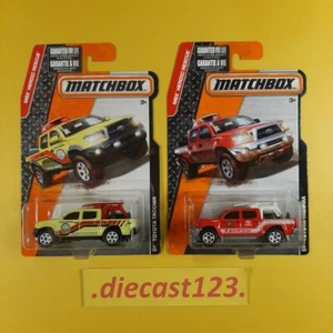 (Lot of 2) Matchbox TOYOTA TACOMA Lifeguard Red and Yellow MBX Heroic Rescue - Picture 1 of 8