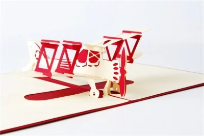 3D 弹出卡贺卡感谢卡生日卡飞机飞机 — 第 1/4 张图片