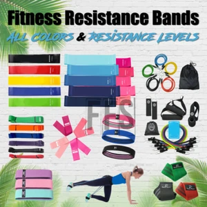 Fitness Widerstandsbänder Schlaufe Bein Arm Training Fitnessstudio Einzel- oder Set-Set-Set Menge alle Farben - Bild 1 von 65