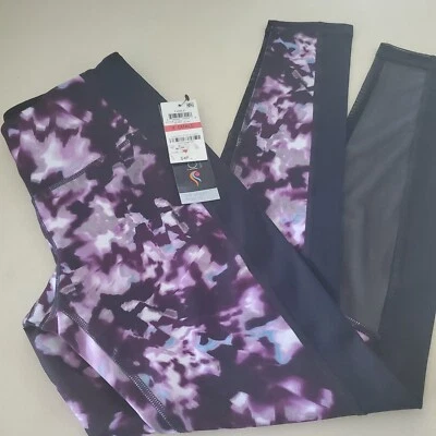 NOVA CALÇA LEGGING FEMININA XS BERRY BLUR PURPLE IDEOLOGY INSERÇÃO MALHA 7/8 - Imagem 1 de 4