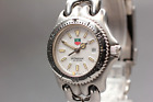 1987[Exc+4] Tag Heuer Sel S99.015 White Dial Quartz Date Ss Ladies Watch 6.1Inch