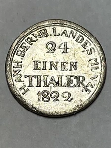 1822 Anhalt Bernburg Billon *1/24 Thaler* (Estados alemanes) Elección AU Oso en la pared - Imagen 1 de 2