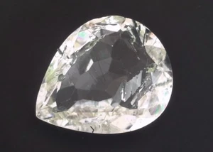 Natural Colorless Tourmalined Quartz 24.25ct Pear 25x20mm Loose Faceted Gemstone - Picture 1 of 12