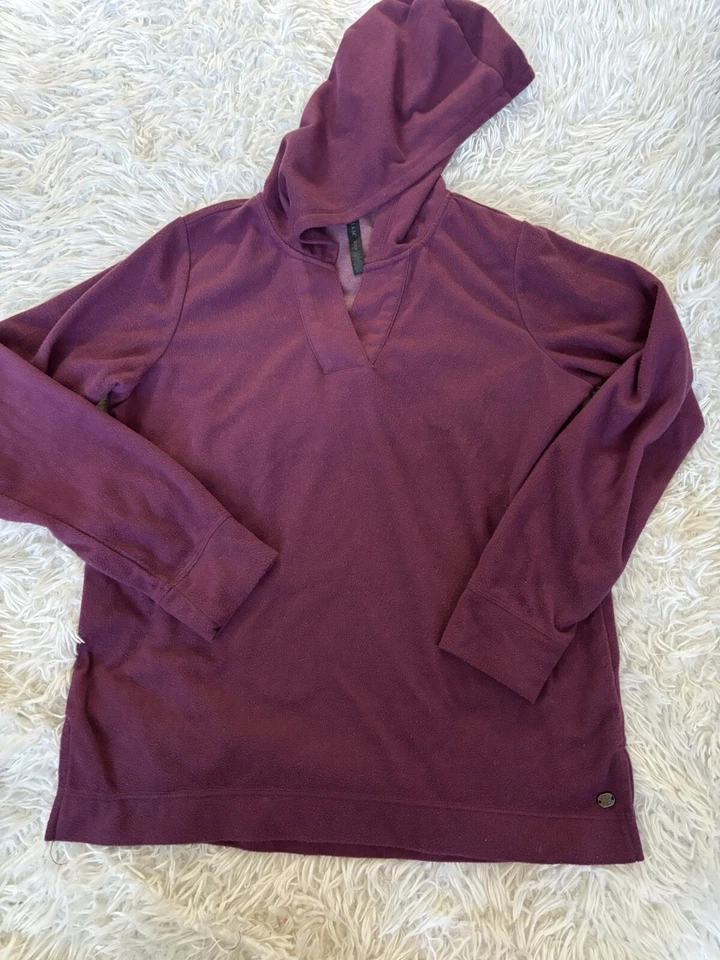 Gaiam взрослый размер M мягкий пуловер фиолетовый толстовка с капюшоном. Теплый не громоздкий  - Изображение 1 из 4
