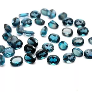 Topazio blu Londra naturale forma ovale 3x2 mm taglio sfaccettato pietra preziosa sfusa 100 pezzi - Foto 1 di 8