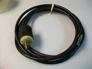 AC POWER CORD 10' 18/3 SJ AND HUBBELL 3 PRONG PLUG - Picture 1 of 3