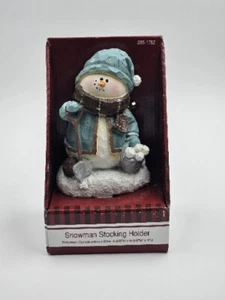 Vintage Schneemann Strumpfhalter Weihnachten Neudekormantel Top Zustand - Bild 1 von 2