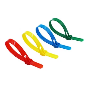 Releasable Reusable Self-Locking Nylon Cable Ties Banding Various Colour & Size - Picture 1 of 8
