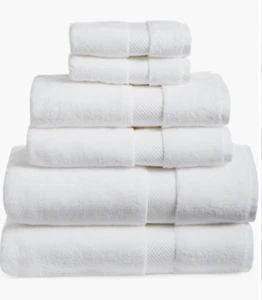 NWT $240 MATOUK Regent Bath Towel 6 PC SET Luxurious Turkish Cotton WHITE - Picture 1 of 6