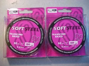 2 Soft Steel 8x Eminent TRANSCEND BRAID ed 80LB 300 YARDS GREEN FISHING LINE - Foto 1 di 4