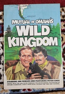 Vintage Mutual of Omaha's Wild Kingdom World Map Jim Fowler & Peter Gros - Picture 1 of 4
