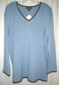 NWT ST. JOHN SPORT SOFT BLUE LONG SLEEVE TUNIC LARGE - Picture 1 of 5
