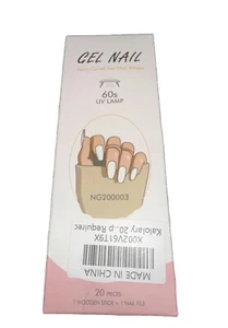Envolturas de uñas de gel semicurado Kalolary blancas 20 piezas 1 palo de madera y lima de uñas - Imagen 1 de 8