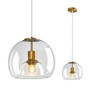 Globe Clear Glass Pendant Lights Kitchen Island Gold Pendant Light Fixtures M... - Picture 1 of 7