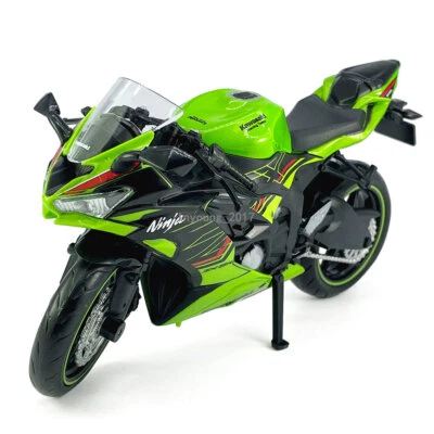 1/12 Scale 2023 Kawasaki Ninja ZX-6R Motorcycle Model Diecast Vehicle Green - Image 1 of 4