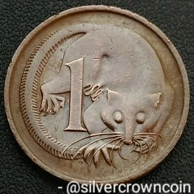 Australia 🇦🇺 1 Cent 1981. KM#62. 1d Penny coin. Feather-tailed Glider. Animals - Image 1 of 4