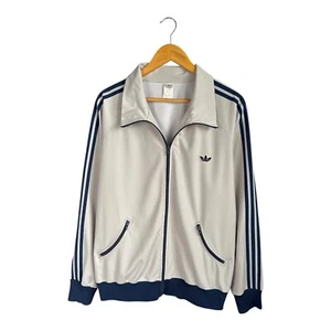 80s ADIDAS West Germany Track Top Trefoil Jacket Grey/Blue - Picture 1 of 18
