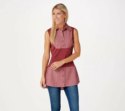 Kathleen Kirkwood Dictra-Ease Chambray 衬衫尾上衣 - 更多颜色 119 a311148 - — 第 1/4 张图片