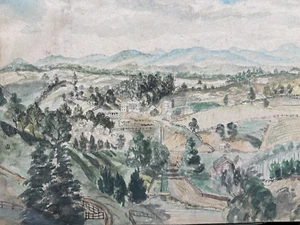 1849 Watercolor Mason's Hill Fairfax County Virginia illegibly signed - Picture 1 of 6