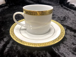 Royal Gallery Gold Buffet Flat Demitasse Cup and Saucer - Picture 1 of 2