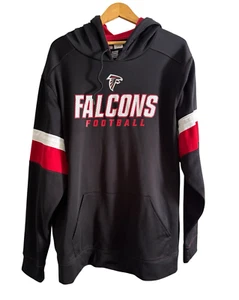 Atlanta Falcons NFL Team Apparel Hoodie MENS Size 2XL PRE-OWNED Black Red White - Picture 1 of 13