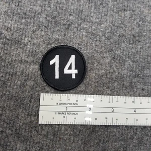 Number 14 Patch Round Black White - Picture 1 of 2