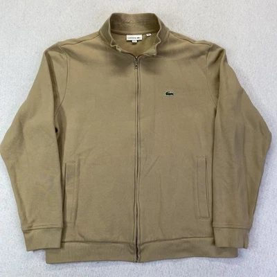 Chaqueta Lacoste Para Hombre XXL Caqui Cremallera Completa Piqué Cuello Simulado Logo Cocodrilo Deporte SH4317 Foto 1 de 4