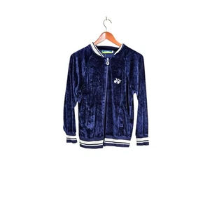 YONEX Women M Veleur Navy Blue Unisex Varsity Track Jacket Sports Athleisure - Picture 1 of 7