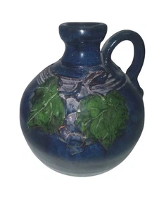 Brocca ceramica vintage 2003 Bobby Ferguson uva e foglie Gillsville Georgia firmata - Foto 1 di 6