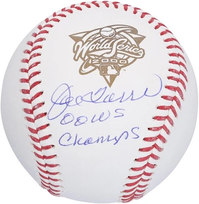 Joe Torre New York Yankees Firmado Serie Mundial 2000 Logo Béisbol con Campeones Insc Foto 1 de 3