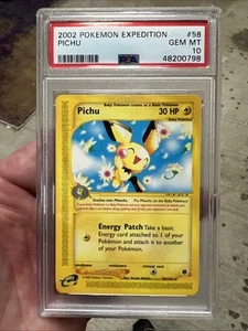 2002 Pokemon Expedition Pichu 58/165 PSA 10 Gem Mint - Picture 1 of 1