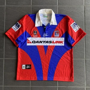 Vintage Newcastle Knights NRL Jersey L ISC Qantaslink Sponsor NBN 2002 Top - Picture 1 of 15