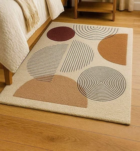Tappeto di lana trapuntato a mano Nz colore multi fatto a mano design astratto lusso tappeto - Foto 1 di 4