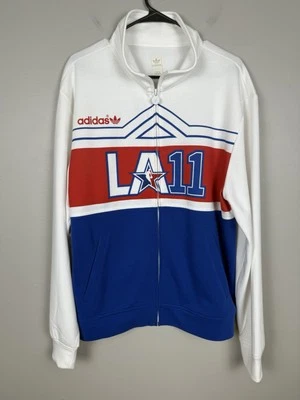 Chaqueta De Colección Adidas LA Clippers Logo NBA Blanco y Azul Talla Grande Cremallera Completa Foto 1 de 4