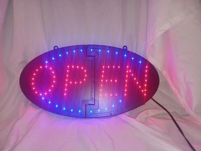 LED Open Sign for Business 19"x10" – Bright Light w/ Flashing Mode & Hours - Image 1 of 4