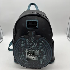 Mini mochila Loungefly Haunted Mansion de los parques de Disney verde azulado negro fantasmas Doombuggy - Imagen 1 de 11