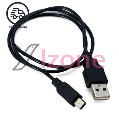 80cm Black 5Pin Mini USB Sync&Charger Cable Cord for MP3 MP4 PMP Media Player - Image 1 of 4